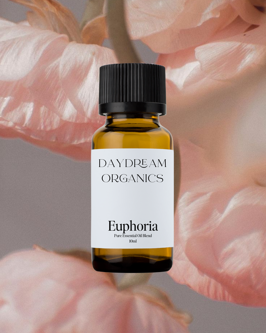 Our Euphoria essential oil blend has been handcrafted to awaken the senses and encourage feelings of euphoria. This blend of natural aphrodisiacs inspires intimacy, connection and emotional openness, inviting you to tune into your body and feel fully present in the moment.