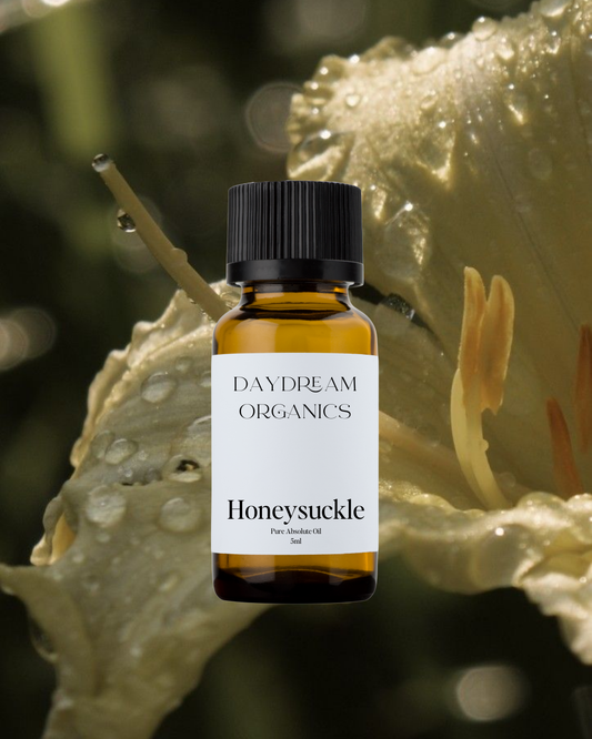 Our ethically wildcrafted Honeysuckle Absolute oil offers a sweet, floral, and nectar-like aroma with soft green and honeyed undertones.
Emotionally and energetically, Honeysuckle is comforting, nostalgic, and heart-opening, often used to soothe emotional tension, inspire joy, and evoke a sense of inner warmth, serenity, and gentle optimism.