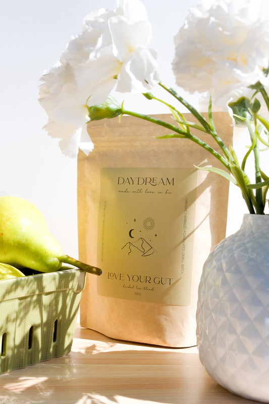 Our Love Your Gut herbal tea blend has been formulated to help you nourish your gut in a way that is simple and effective.