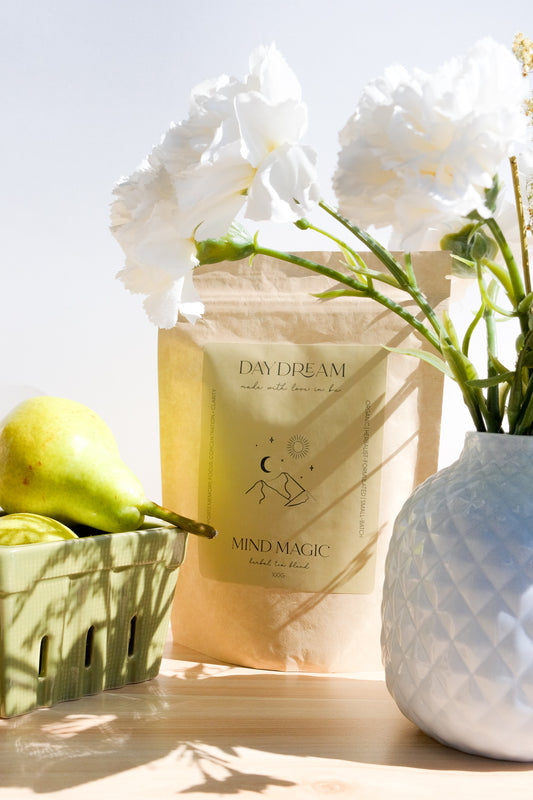 Our Mind Magic herbal tea blend has been formulated using organic Green Tea, Yerba Mate and a blend of powerful cognitive supporting herbs to promote focus, concentration and mental clarity.