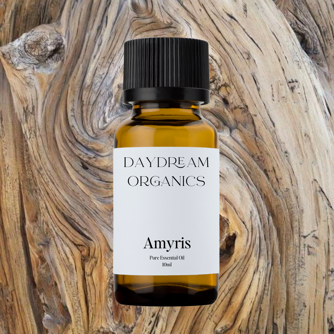 Our ethically wildcrafted Amyris essential oil offers a soft, warm, and woody aroma with gentle balsamic and slightly sweet undertones, often compared to sandalwood for its grounding and meditative qualities.

Emotionally and energetically, Amyris is calming, centering, and deeply soothing, making it a beautiful choice for easing stress, supporting stillness, and encouraging a sense of peace and presence.