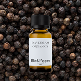 Our uncertified organic Black Pepper essential oil is steam distilled from the sun-dried black peppercorn fruit. Black Pepper essential oil is energizing and warming with subtle floral and fruity notes.