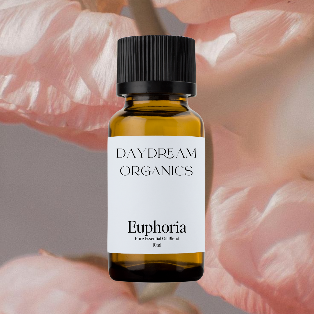 Our Euphoria essential oil blend has been handcrafted&nbsp;to&nbsp;awaken the senses and encourage feelings of euphoria. This blend of natural aphrodisiacs inspires intimacy, connection and emotional openness, inviting you to tune into your body and feel fully present in the moment.