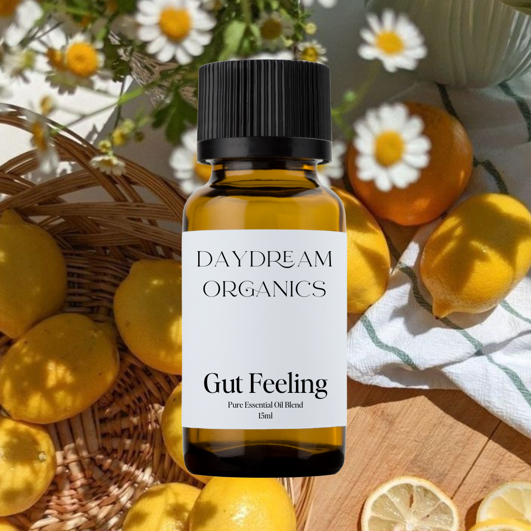Our Gut Feeling essential oil blend is thoughtfully crafted to support a good gut feeling— both literally and energetically. Designed to help ease digestive discomfort after meals while also encouraging a sense of inner balance, warmth and clarity. This blend helps you trust yourself and your gut.