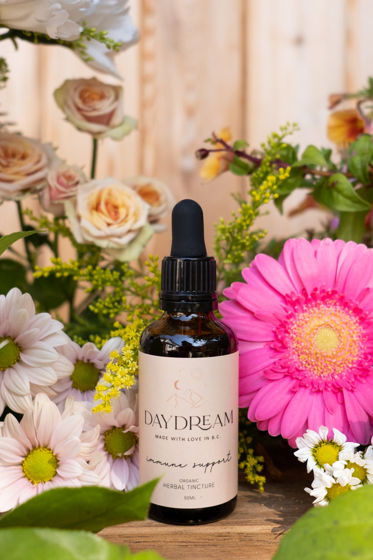 Our Immune Support Herbal Tincture is a blend of Echinacea, Astragalus & Reishi that is potent and has the ability to counter viral and bacterial infections making it a go-to formula for preventing and treating infections such as coughs, colds and flus.