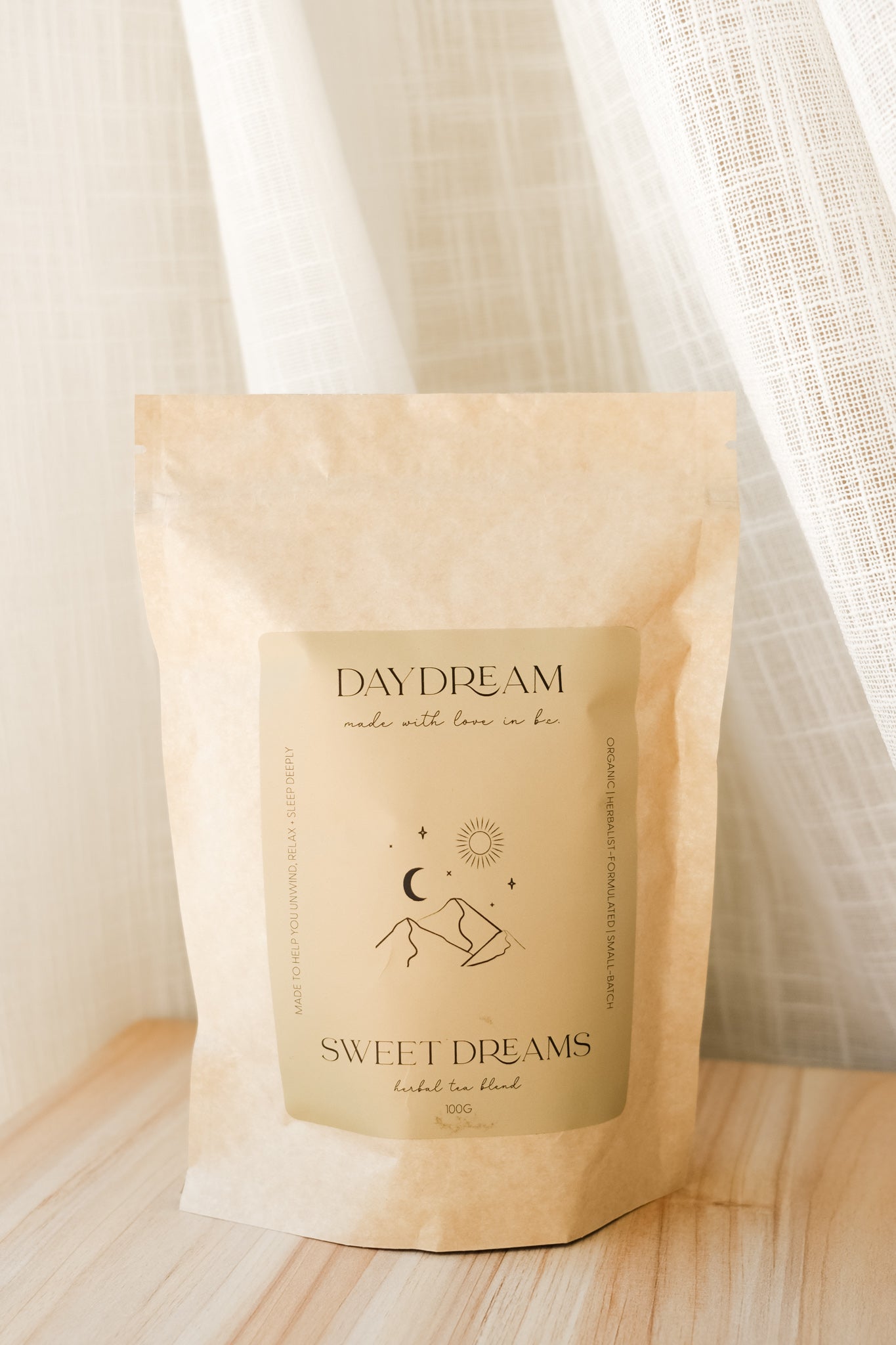 Say sweet dreams and drift into a deep and peaceful sleep with our organic Sweet Dreams herbal tea blend which has been formulated to support better sleep. 