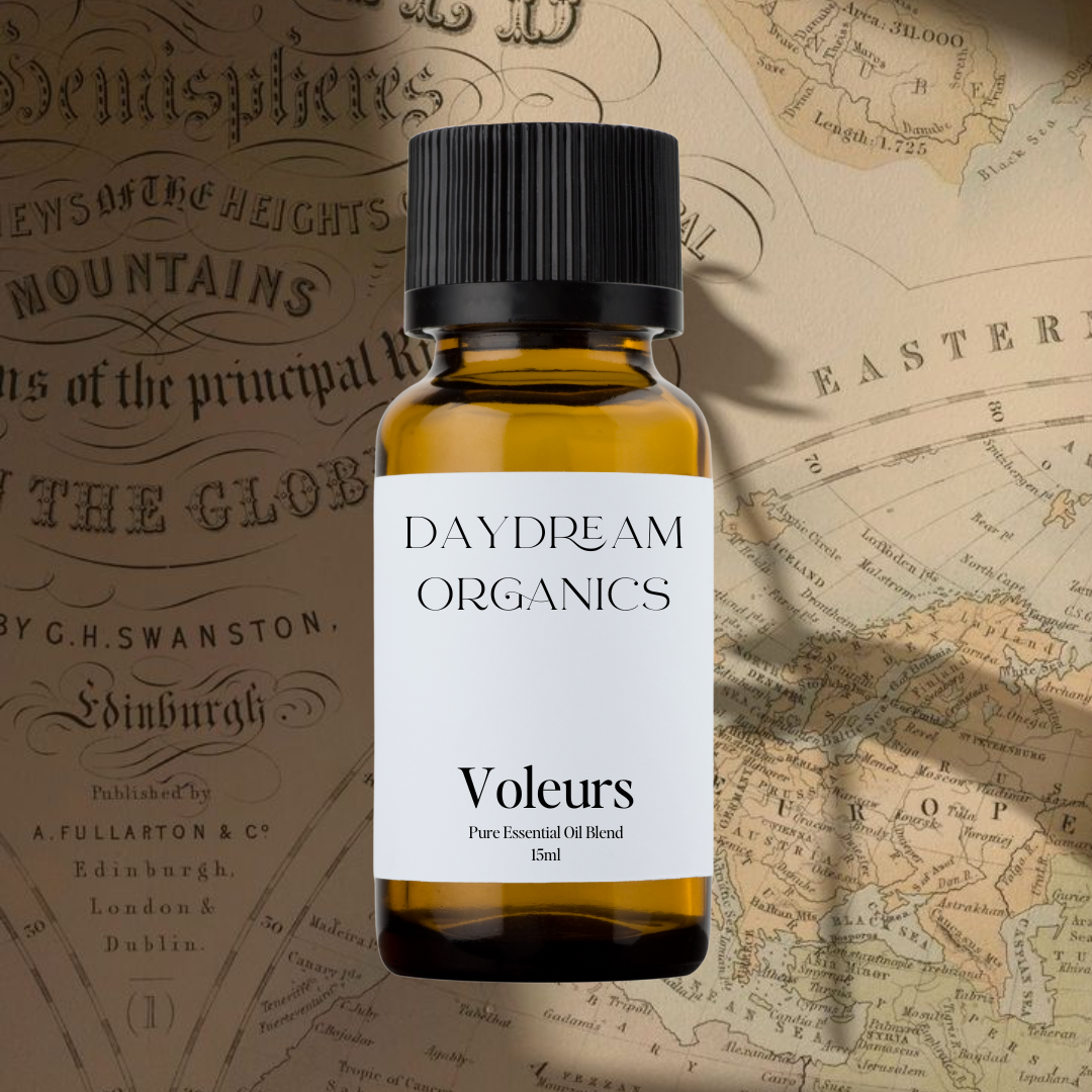 Our Voleurs essential oil blend has been created to help fortify the body from the outside world. This blend is purifying, cleansing and protective.

Voleurs, the French word for Thieves, is our version of the traditional "Thieves" essential oil blend that dates back to the 15th century. This blend is believed&nbsp;to have been used by thieves during the Plague to protect from illness.