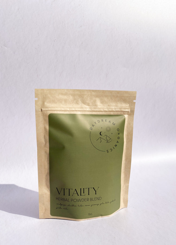 Support your vitality with this herbal powder blend formulated to boost energy levels, support stamina and revitalize the mind, body and soul. 